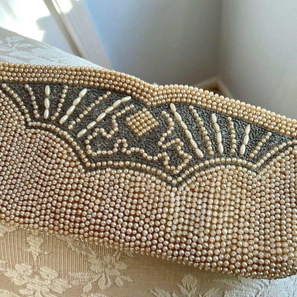 Vintage Beaded Evening Clutch with Hand Strap